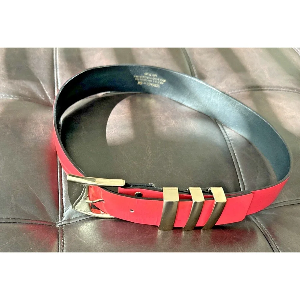 VERSACE H&M PINK PATENT LEATHER BELT SIZE US Small‎ *See Flaws*